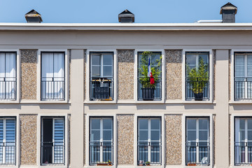 facade of buildings in the city of Le Havre, in Normandy