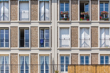 Fototapeta na wymiar facade of buildings in the city of Le Havre, in Normandy