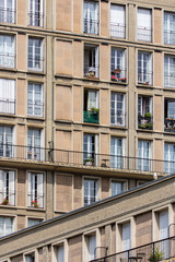 facade of buildings in the city of Le Havre, in Normandy