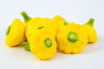small size patty pan patisson squash closeup