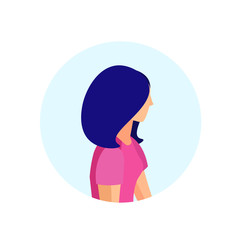 woman profile isolated avatar female cartoon character portrait flat vector illustration