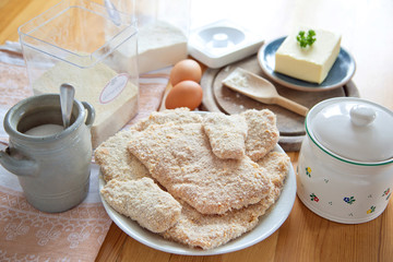 frisch paniertes Cordon Bleu