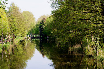 Fototapeta na wymiar Water canal view. Czech landscape