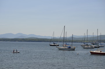 Sailboats on the water