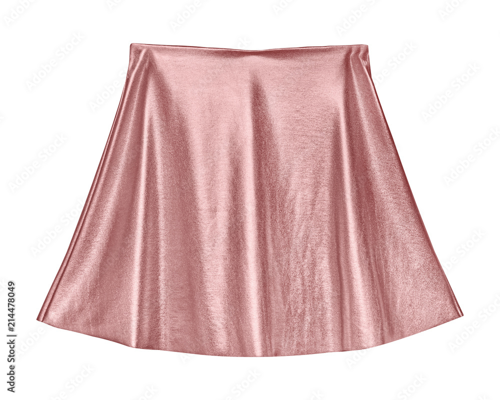 Wall mural Light pink rose shiny mini skirt isolated on white - Wall murals