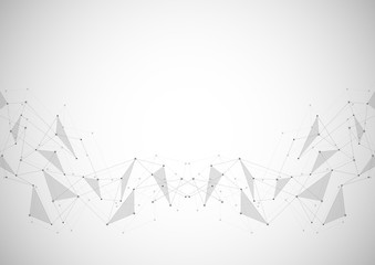 Abstract connecting dots and lines. Connection science and technology background.