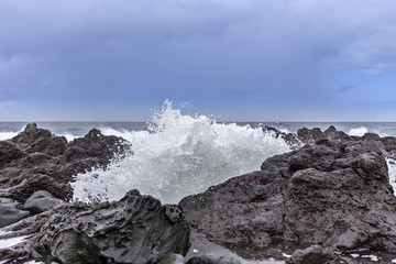 Fototapeta premium Splash Foto am Meer von Lanzarote