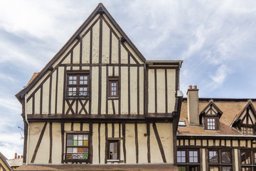 facade of old houses in the city of Rouen