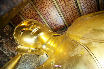 Liegender Buddha im Tempel Wat Pho, Bangkok, Thailand, Südostasien