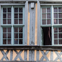 facade of old houses in the city of Rouen