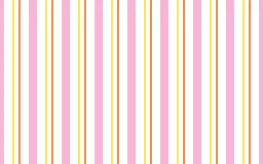 Papier peint Rayures verticales fond géométrique de rayures pastel rose, jaune, orange et blanc