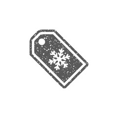 Winter sale icon in grunge texture. Vintage style vector illustration.