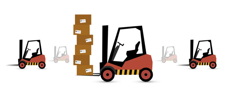 muletto, carrello elevatore, gru, spedizioni, pacchi