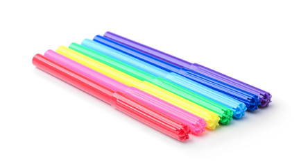 Set of multicolored markers isolated