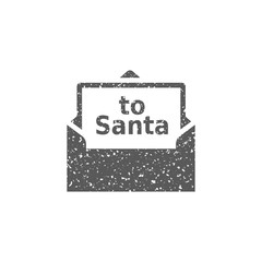 Obraz premium Letter Santa icon in grunge texture. Vintage style vector illustration.