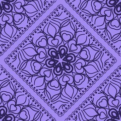 Mandala graphic background, square pattern with floral geometric ornament. vector illustration.