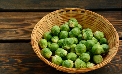 Many Brussels Sprouts in basket with full frame.
Benefit of Brussels Sprouts.