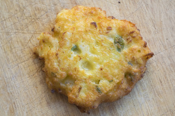 deep fried zucchini fritter