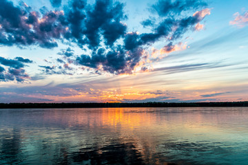 Fototapeta premium Sunset on river