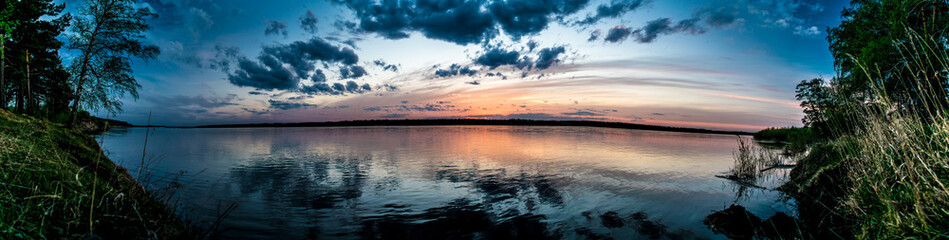 Sunset on river
