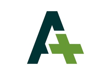 letter A medical logo icon vector