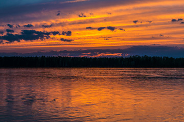 Fototapeta premium Sunset on river