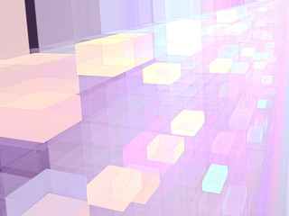 Abstract colored cubes digitally generated image