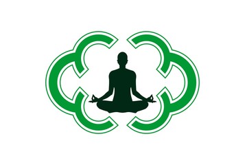 yoga meditation logo icon design