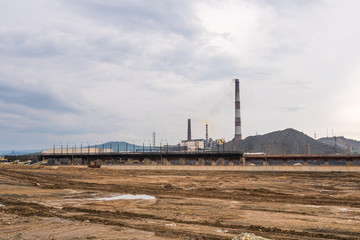 Obraz premium Factory in the city.