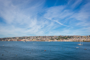 Fototapeta na wymiar View of the coast of Naples, Italy.