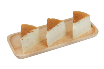 Homemade cheesecake, healthy summer dessert pie cheesecake - isloated on white background. clipping paths