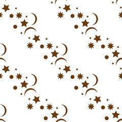 Doodle sketchy rustic space. Seamless pattern.