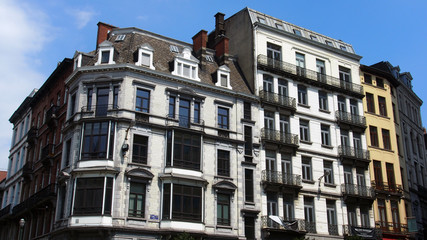 Fototapeta na wymiar Brüssel: Altbaufassaden im Zentrum