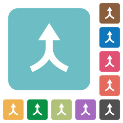 Merge arrows up rounded square flat icons