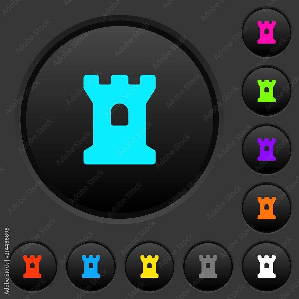 Poster Bastion dark push buttons with color icons