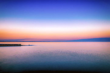 Seascape during the sunset in the Odesa of Ukraine