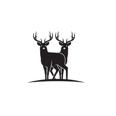 emblem of black deer isolated on white background