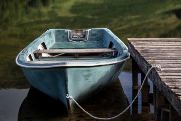 Old Rowing Boat Moored at a Scottish Highland Loch © bigal04uk