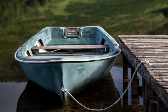 Old Rowing Boat Moored at a Scottish Highland Loch