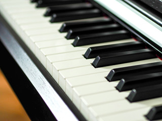 close-up black and white piano keys