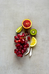 Colorful organic fruits