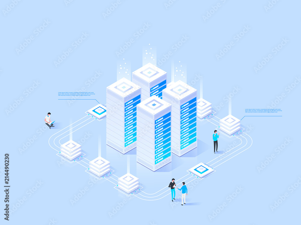 Wall mural high technology concept. big data flow processing.