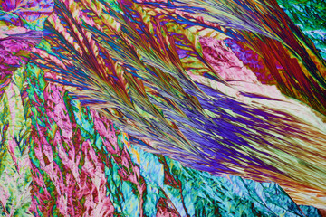 Colorful micro crystals in polarized light