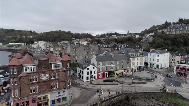 Aerial of the Town of Oban Scotland