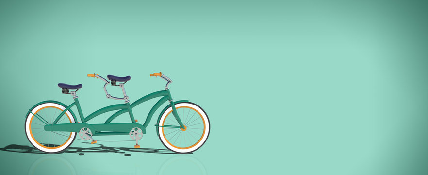 Tandem con fondo de color