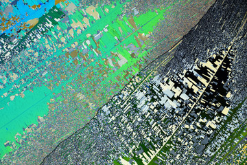 Colorful micro crystals in polarized light