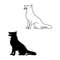 Graphic image of a dog on a white background