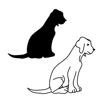 Graphic image of a dog on a white background
