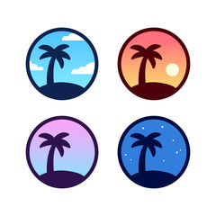 Fototapeta na wymiar Palm tree logo set