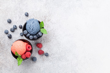 Ice cream with berries
